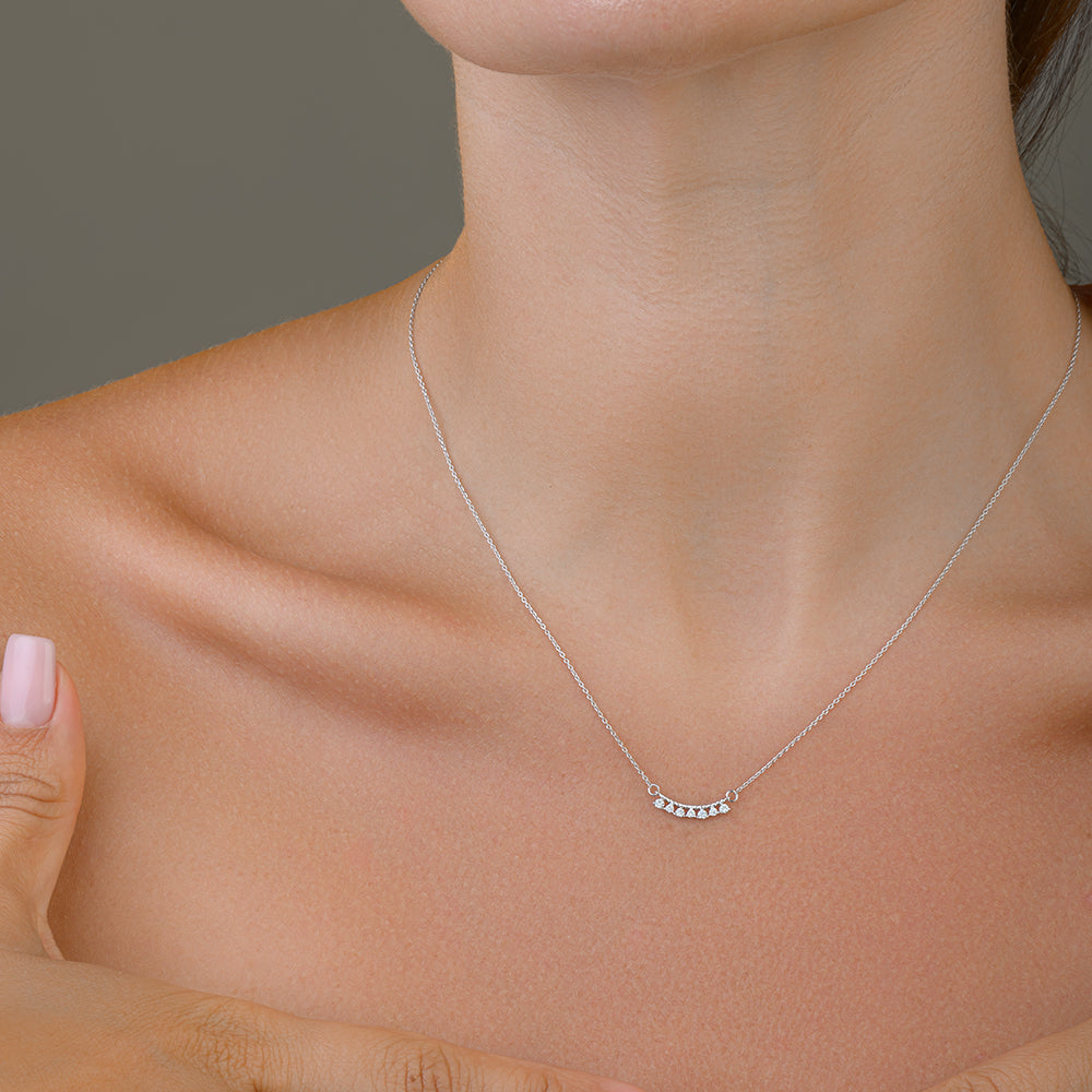 قلادة جميلة متعددة الماس من الذهب الأبيض- SIR1535