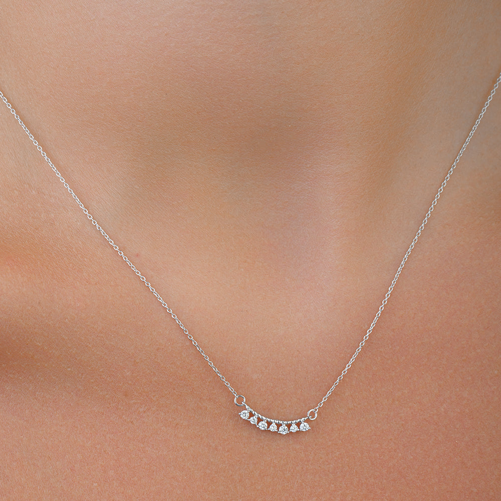 قلادة جميلة متعددة الماس من الذهب الأبيض- SIR1535