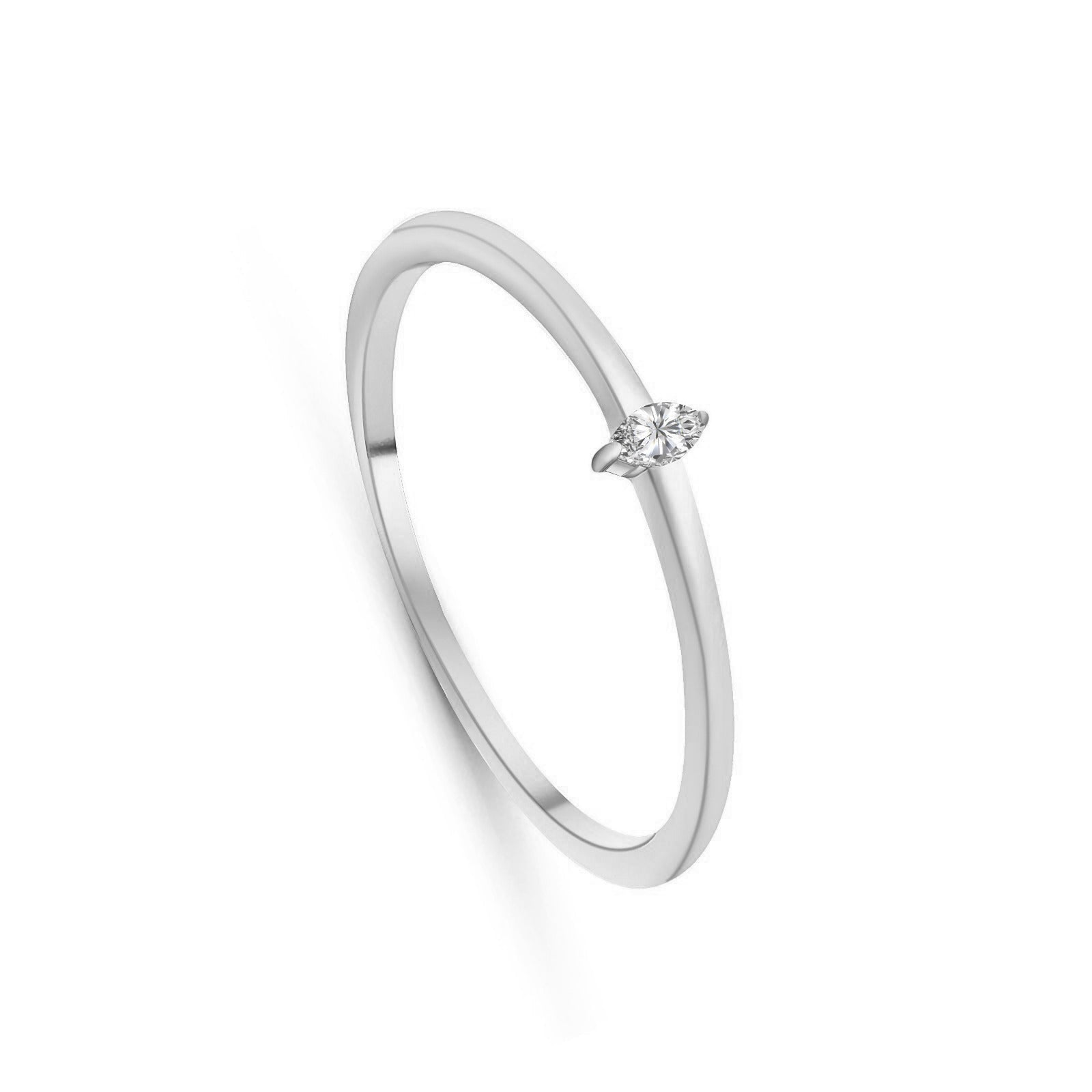 Special offer Simple Marquise diamond ring in 18K White Gold - S-R209S