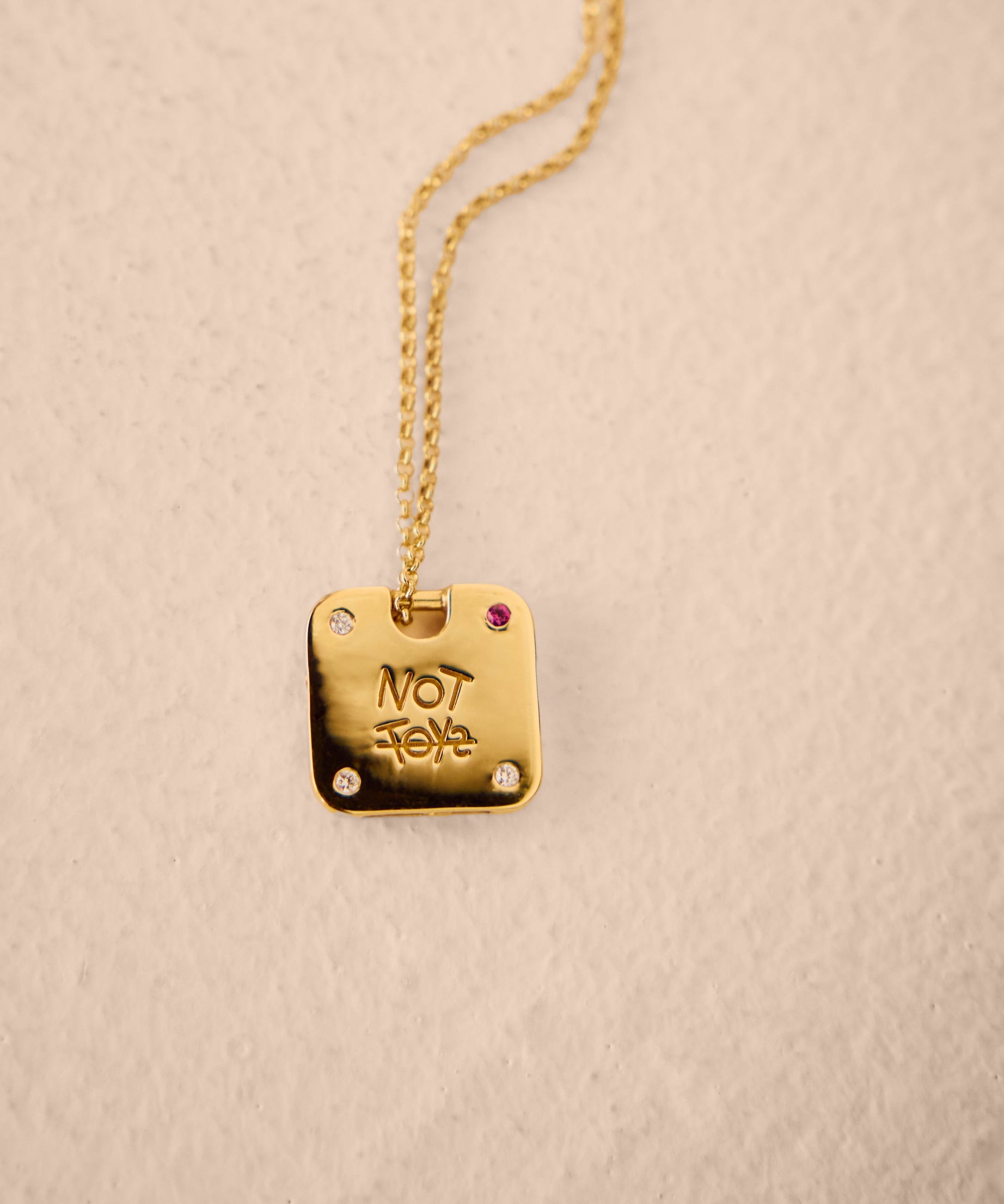 18K Gold Whistle Pendant with Diamonds