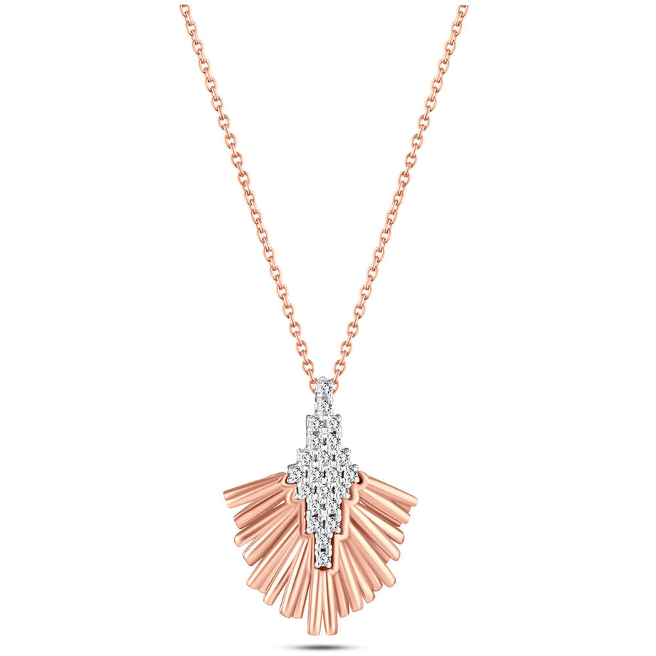 18k Rose gold Diamond Necklaces - S-H070PS
