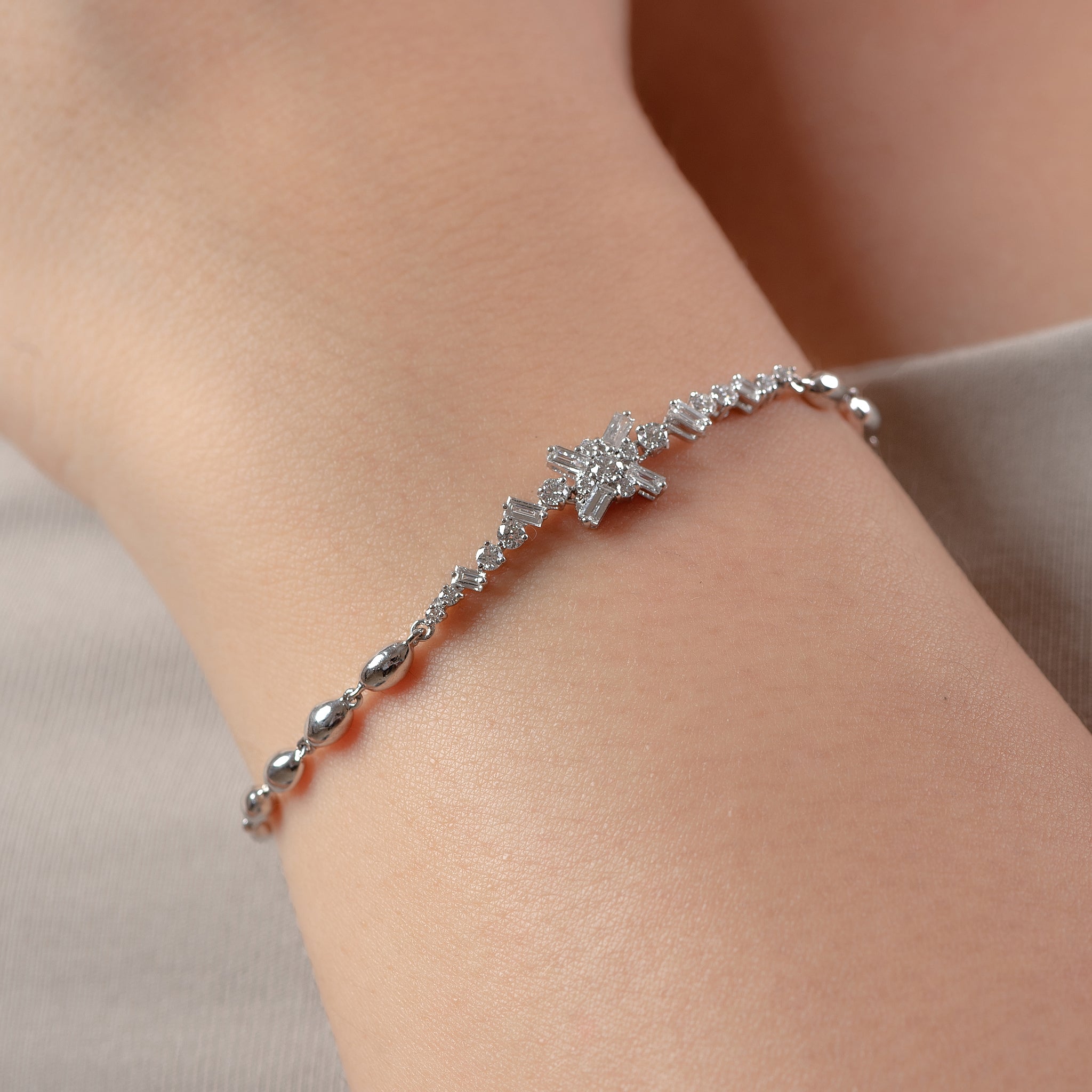 Free Sized Diamond Bracelet in 18K Rose Gold - S-X19B