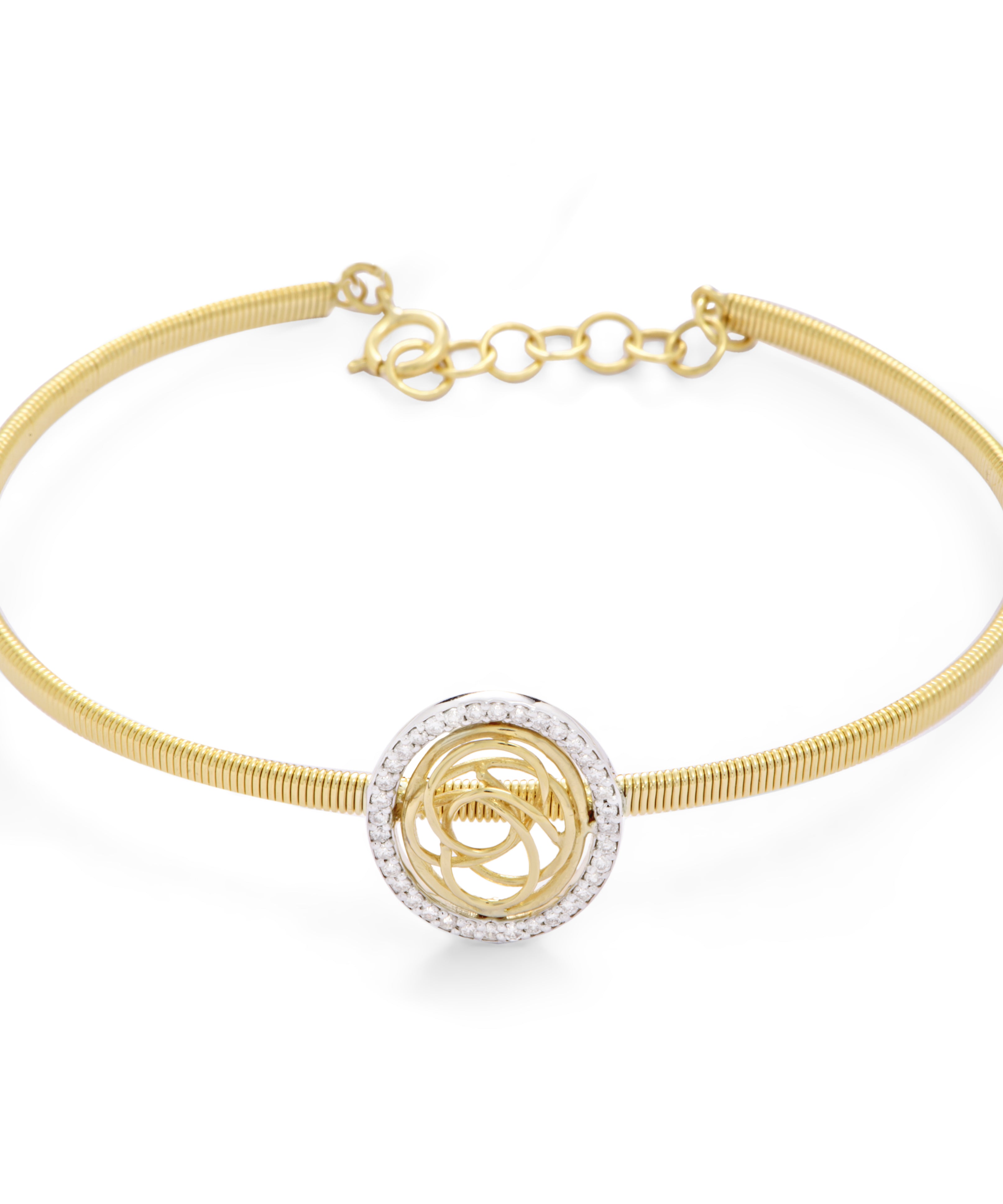 Tirette Dazzling Circle Diamond Bangle in 18K Yellow Gold - S-X28B