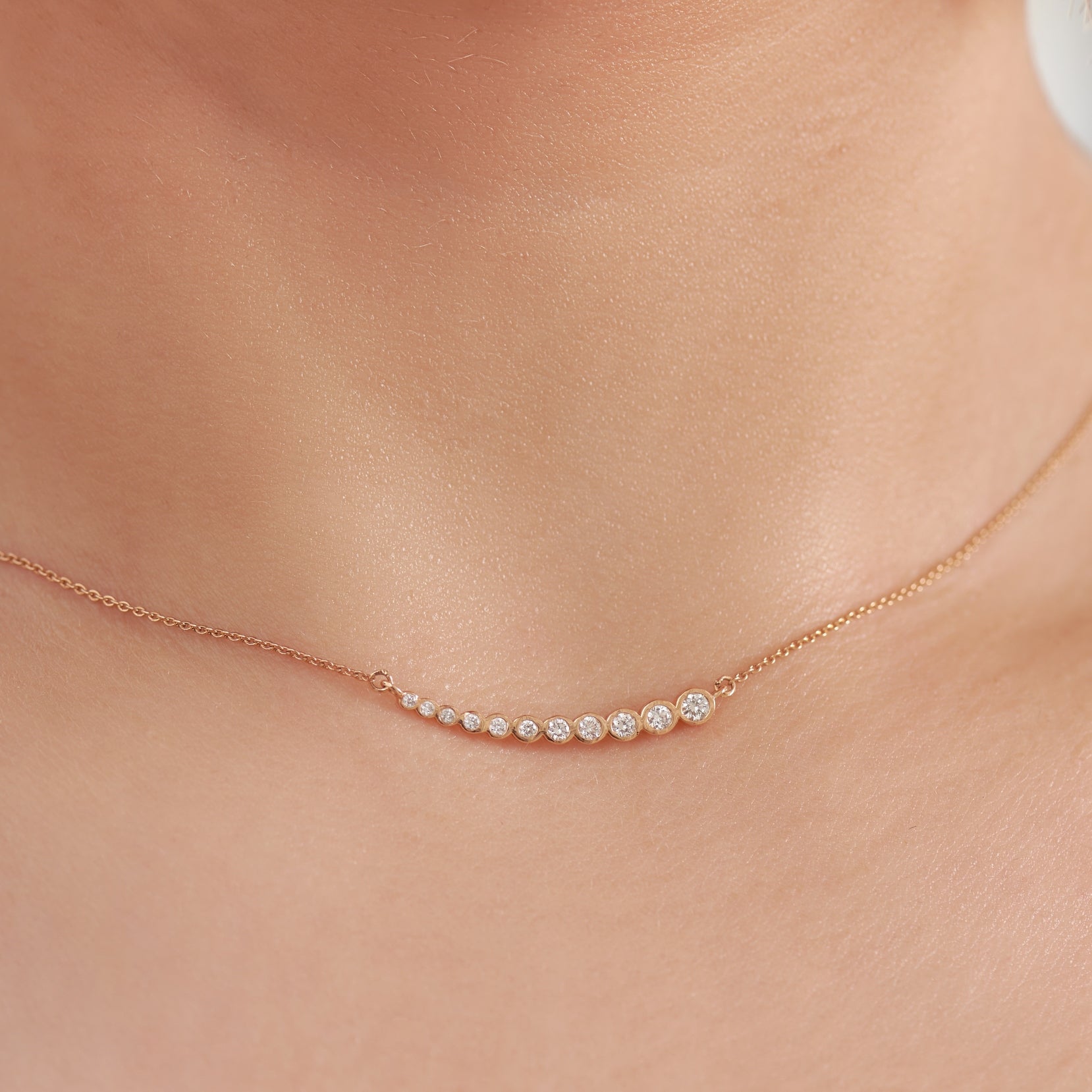 قلادة الماس من الذهب الوردي عيار 18 قيراط - SIR1330