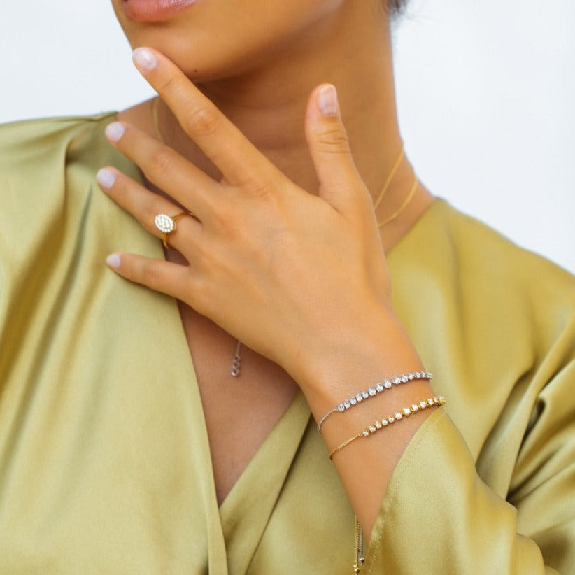 The Precious Half Tennis Diamond Bracelet in 18K White gold- SIR1541