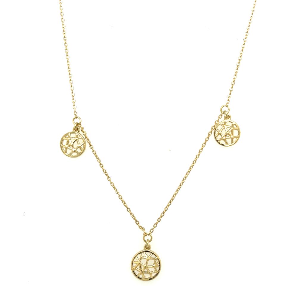 Geometrical Dangling Gold Necklace in 18K Rose Gold - S-BU080S/WG