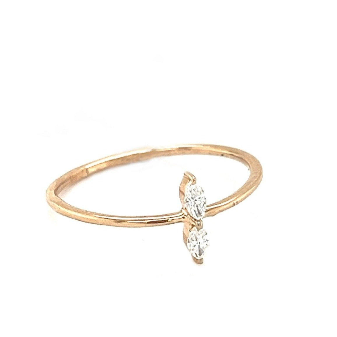 2 Marquise diamond ring in 18K Yellow Gold - SIR1184