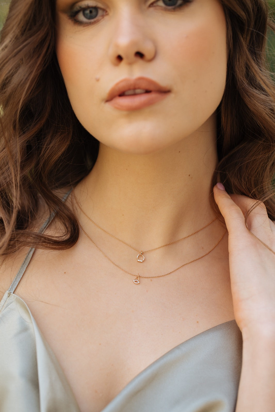 Precious diamond eye Necklace in Rose 18 K Gold - S-P235SON