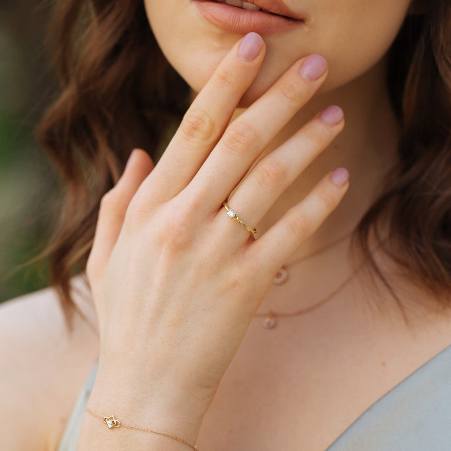 Beautiful Diamond Ring fits you in Rose Gold 18K Diamond Ring - S-R157X