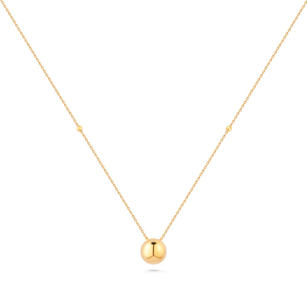 Beautiful dangling Golden ball Necklace in 18K Yellow Gold / J-p060ga