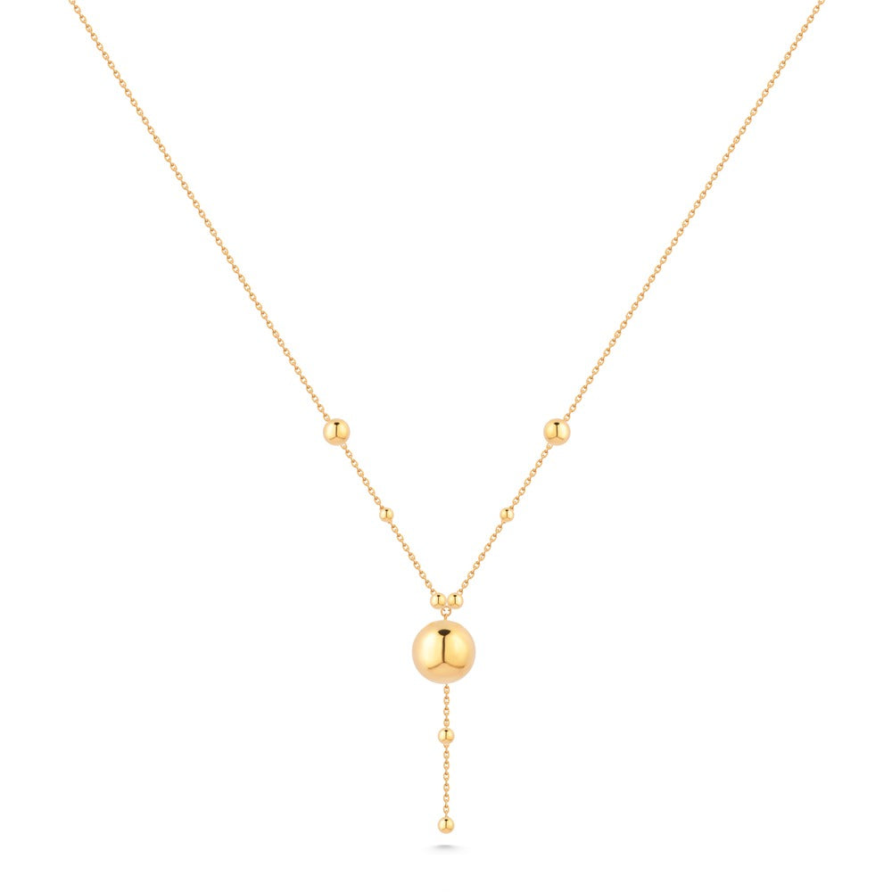Unique Gold dangling ball Necklace - PBYT12N/Y