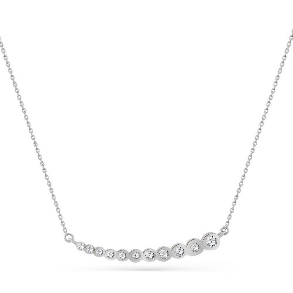 Diamond Rod Necklace in 18K White gold - SIR1330