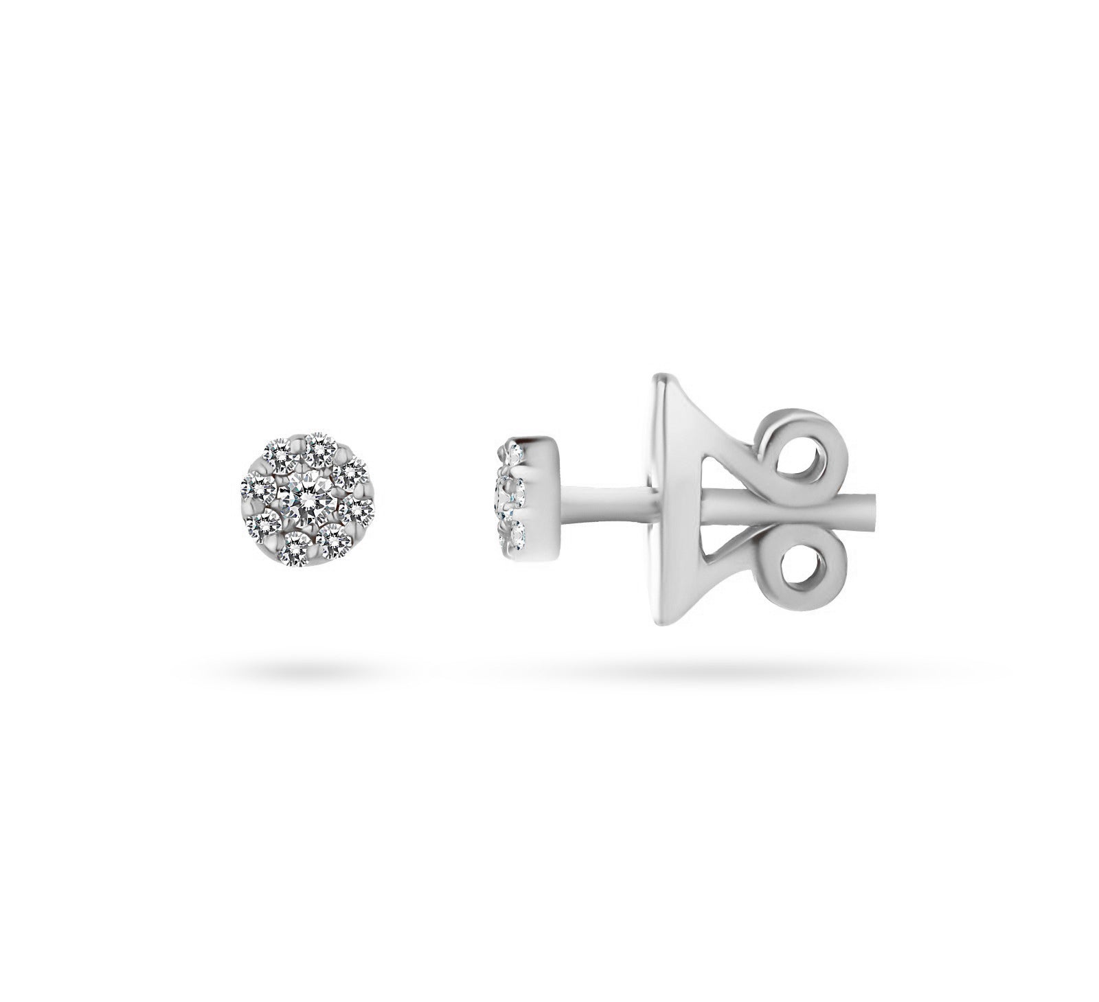Circled Diamond Earring in 18k White gold - S-RF011S