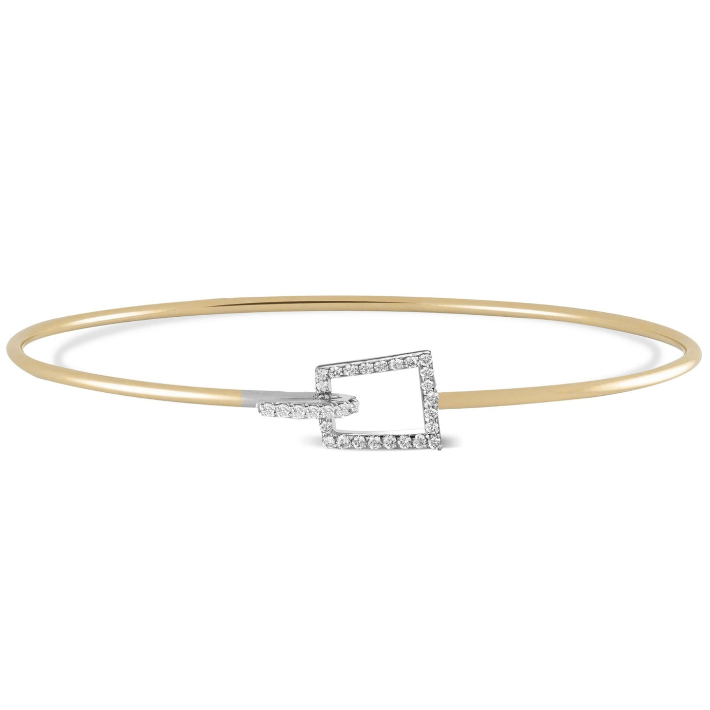 Trapezoid Shaped Diamond Bangle in 18K Rose Gold - S-X41B