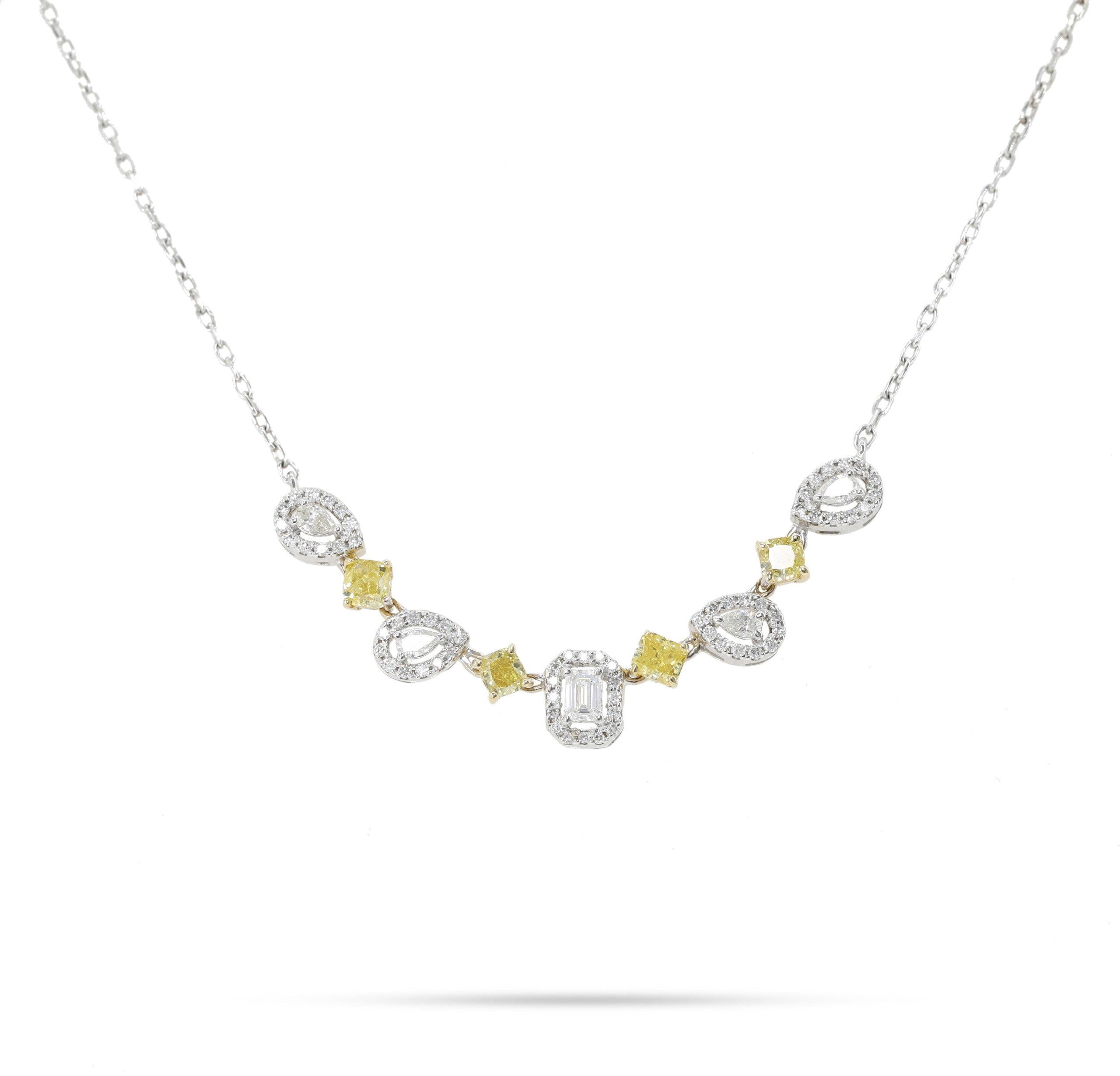 Shinny Baguette Diamonds with Yellow Sapphire - B-XLINK1169P