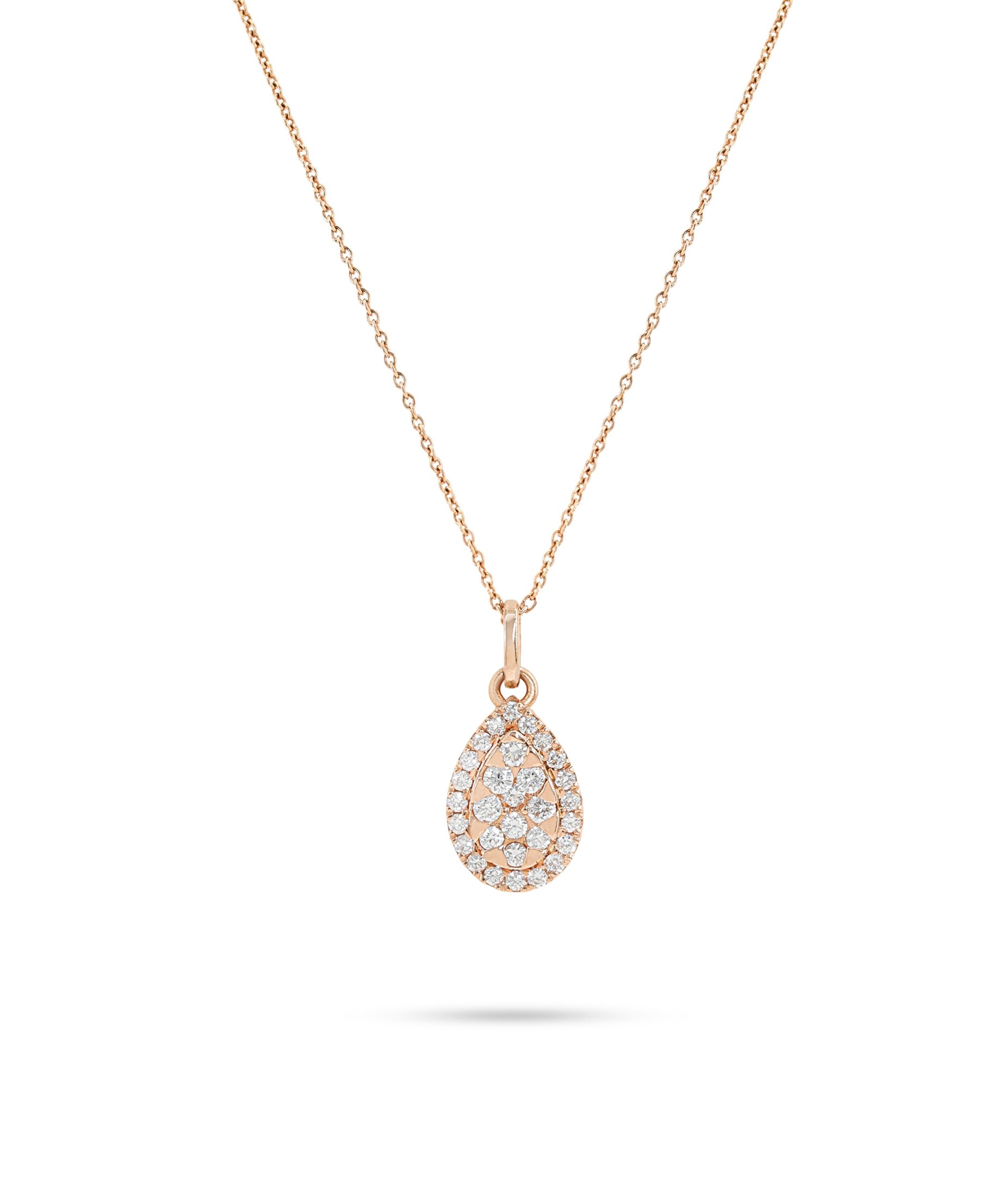 Diamond Oval Shaped Necklace in 18K Rose Gold - SIR1303