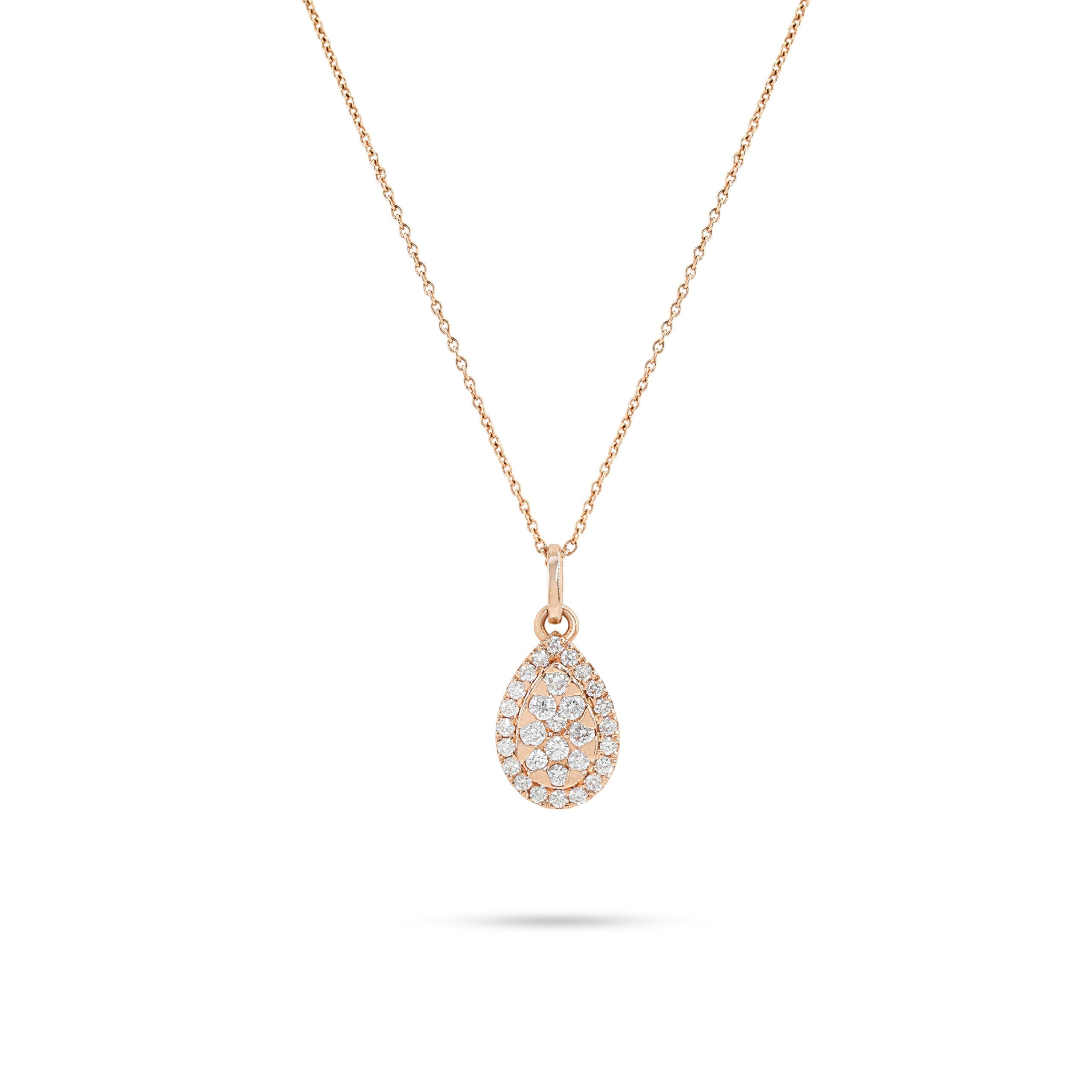 Diamond Oval Shaped Necklace in 18K Rose Gold - SIR1303