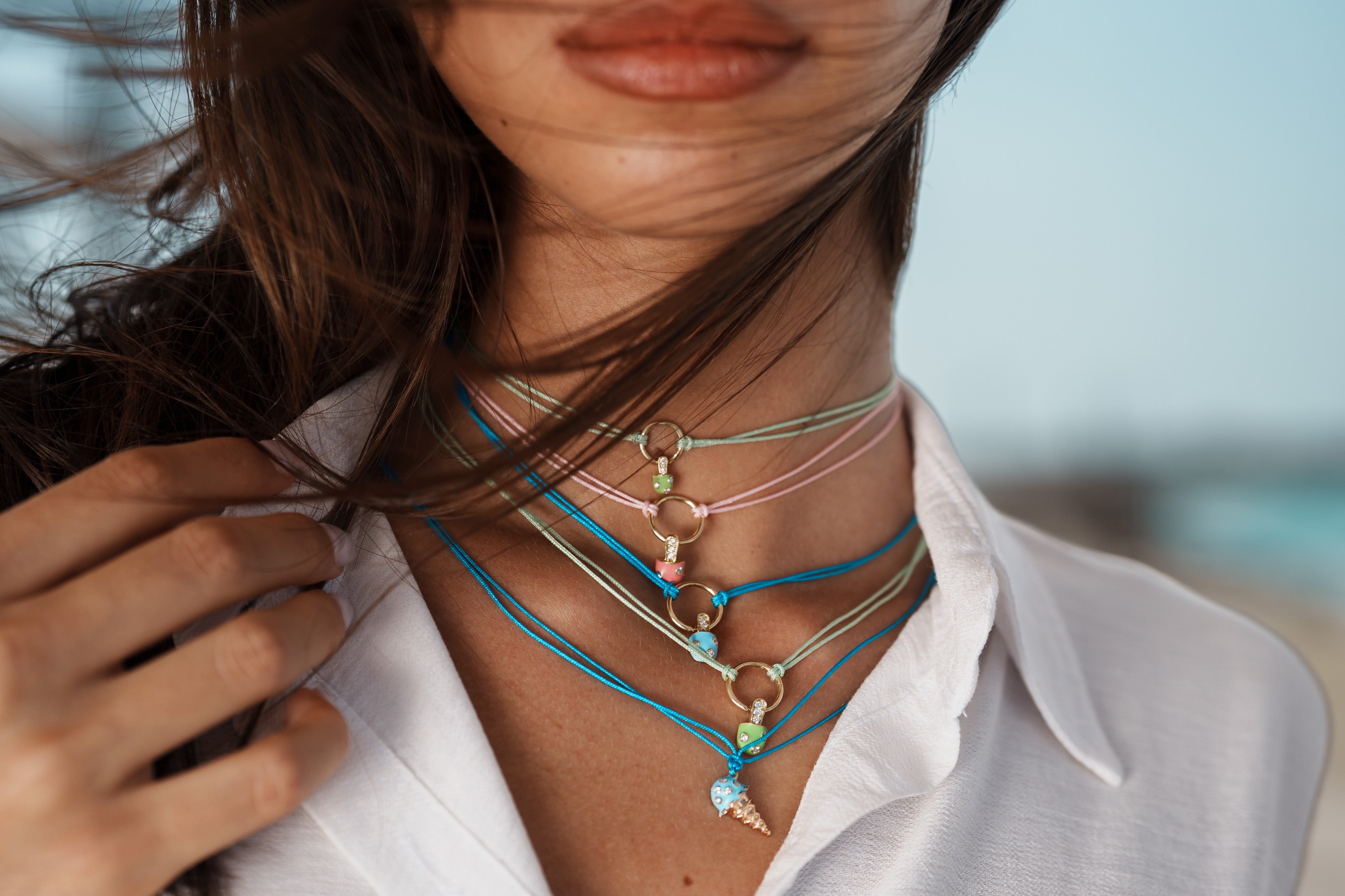 18K Gold Iconic Dolato Diamond Necklace in Pistachio