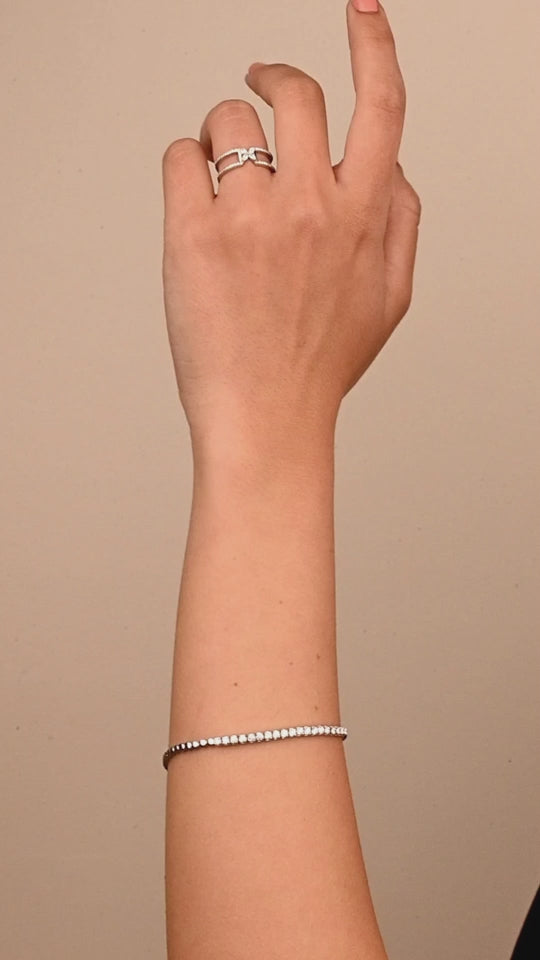 Magnificent Tennis Diamond Bracelet in 18k White gold - S-H041BS