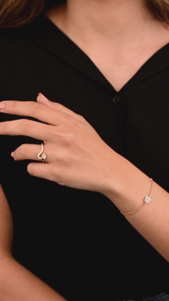 Irregular Shaped Beautiful Diamond Ring in 18k Rose gold - S-R282S