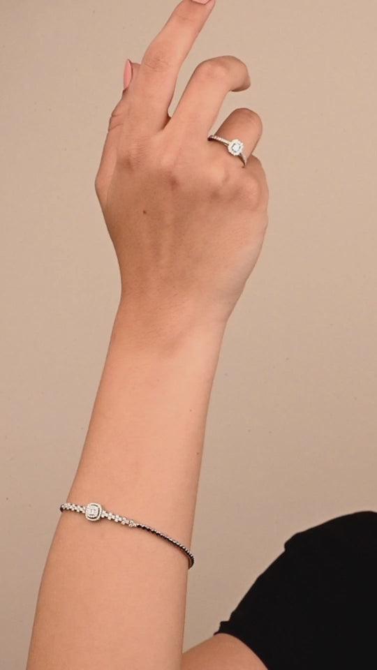 Simple Baguette Beautiful Diamond Ring in 18k White gold - S-R310XD