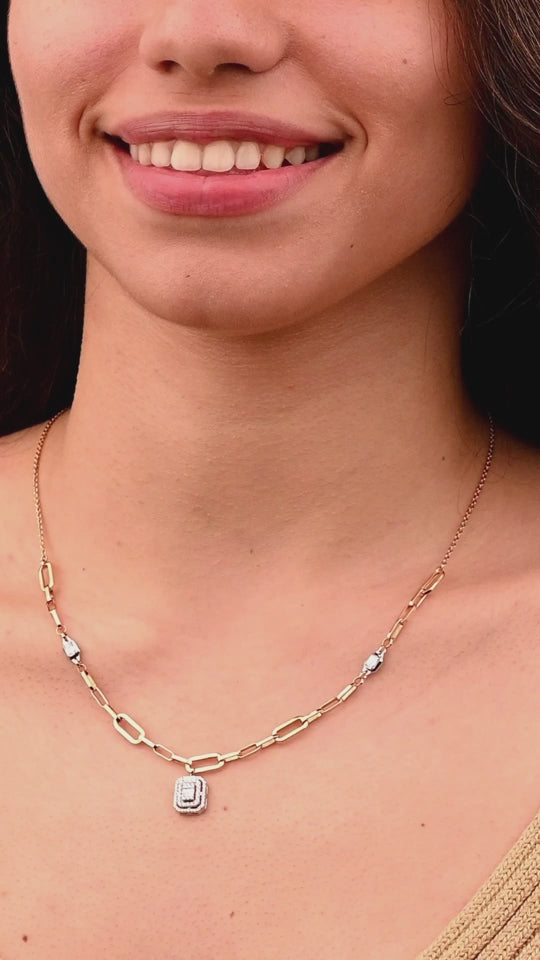 A Beautiful Diamond Necklace in 18k Rose gold - S-X075N
