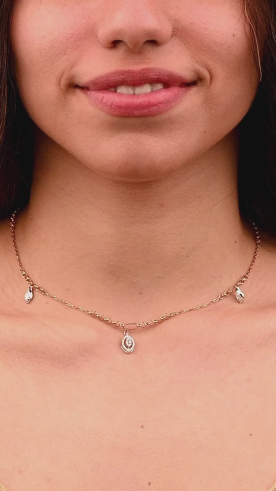 A Beautiful Diamond Necklace in 18k Rose gold - S-X076N