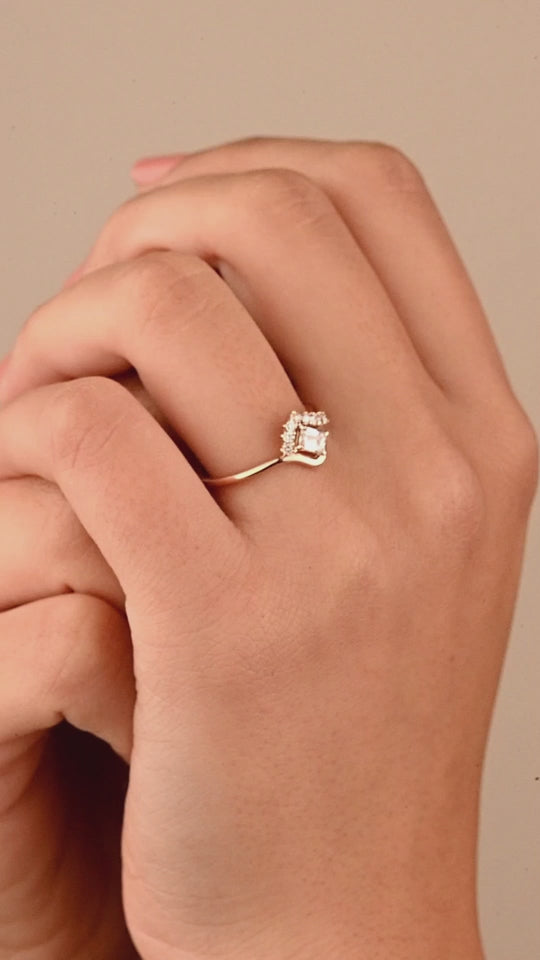 Statement ring featuring a bold square diamond design - S-R341X