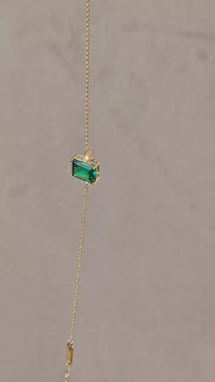 18K Belov'd Diamond Bracelet Emerald Stone - S-H072BS