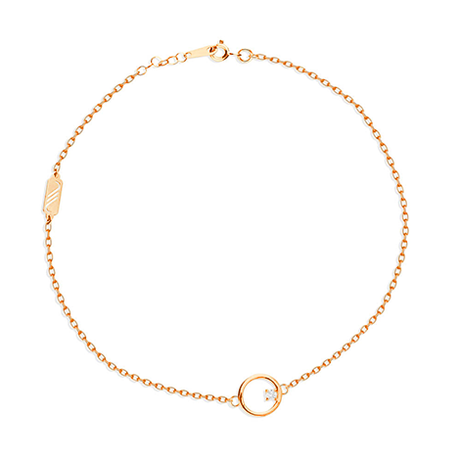 Summer Beautiful bracelet with a centered diamond in 18k Rose gold - S-B233S