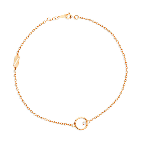 Summer Beautiful bracelet with a centered diamond in 18k Rose gold / S-B233S