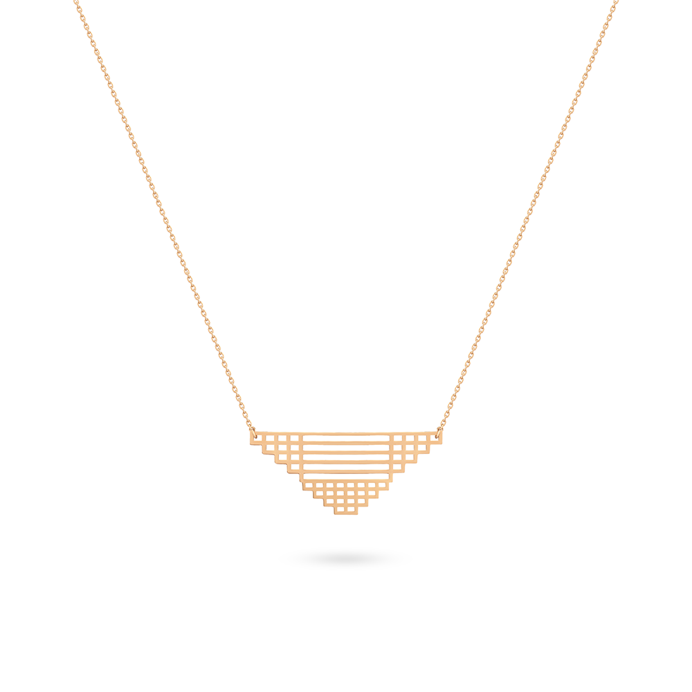 Geometrical Beautiful Gold Pyramid necklace in 18K Rose Gold - S-P296GB/R