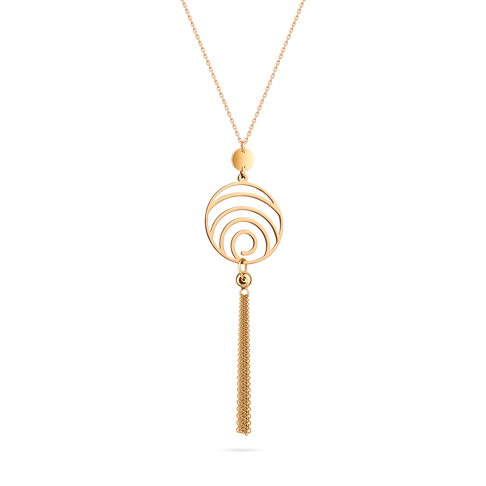 Tirette Revolving circles necklace in 18K yellow gold - S-P298G/Y