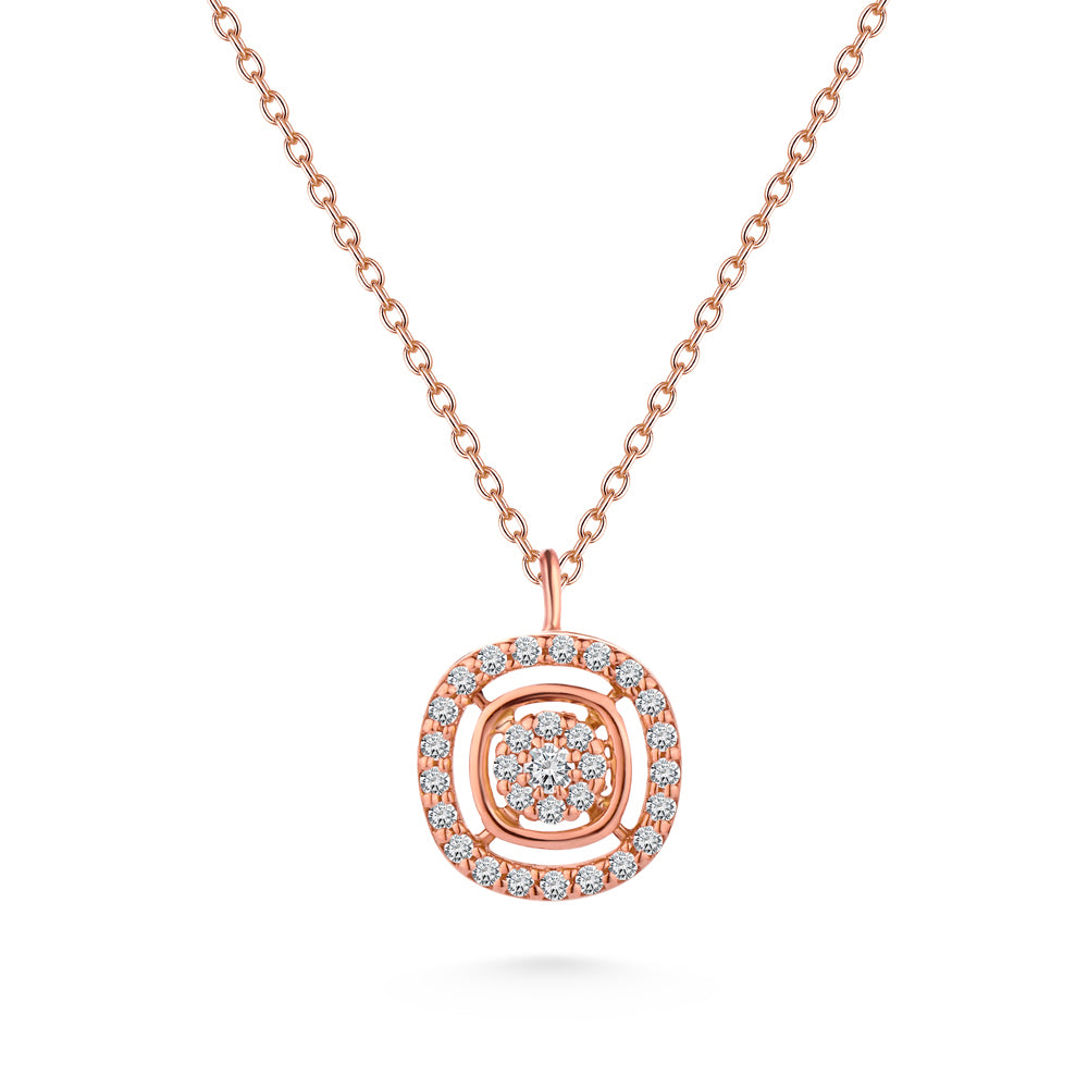 Classic Summer dangling Diamond Necklace comes with a set in 18k Rose Gold Rose gold / S-P370S