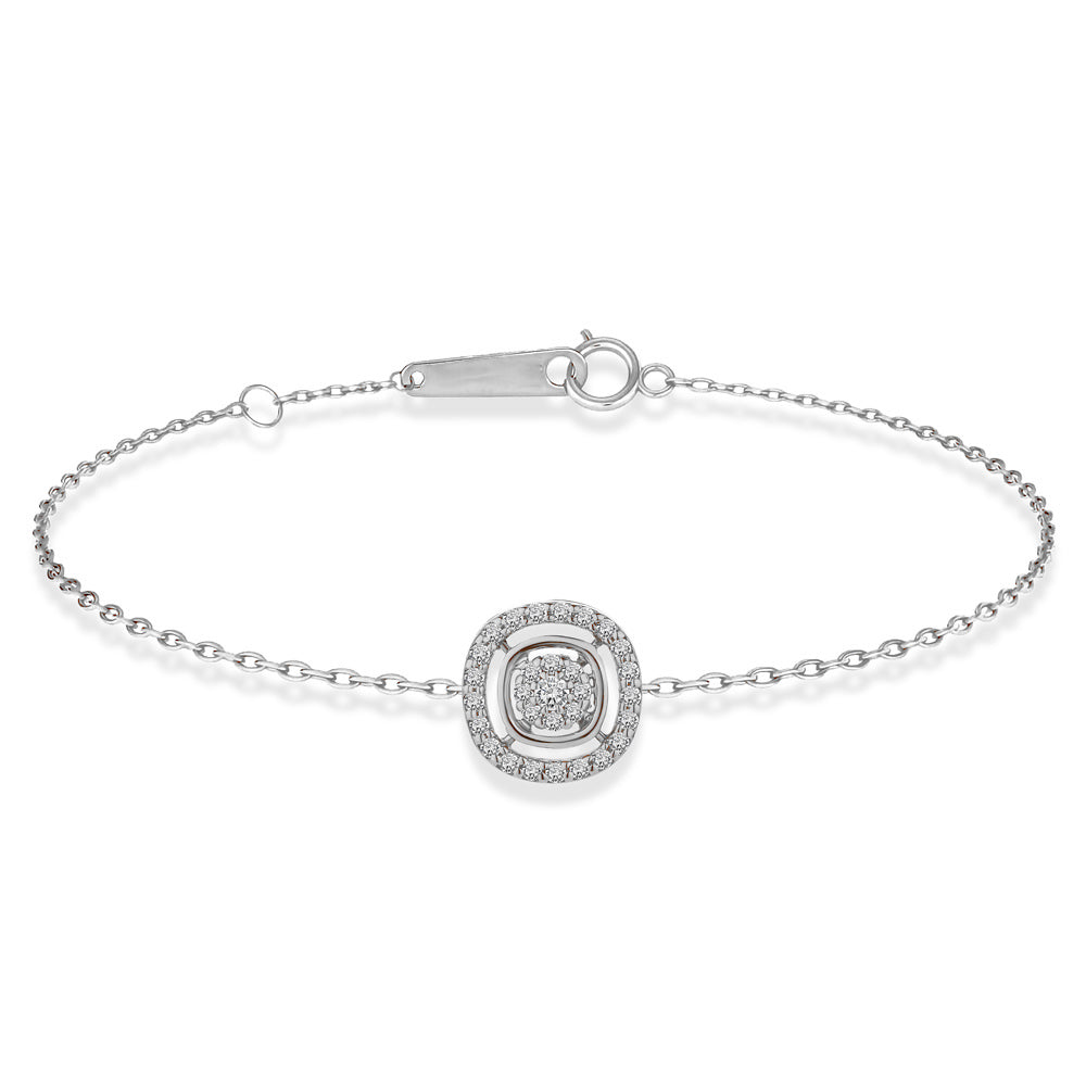 Classic Summer Diamond Bracelet comes with a set in 18k White gold - S-P370SB
