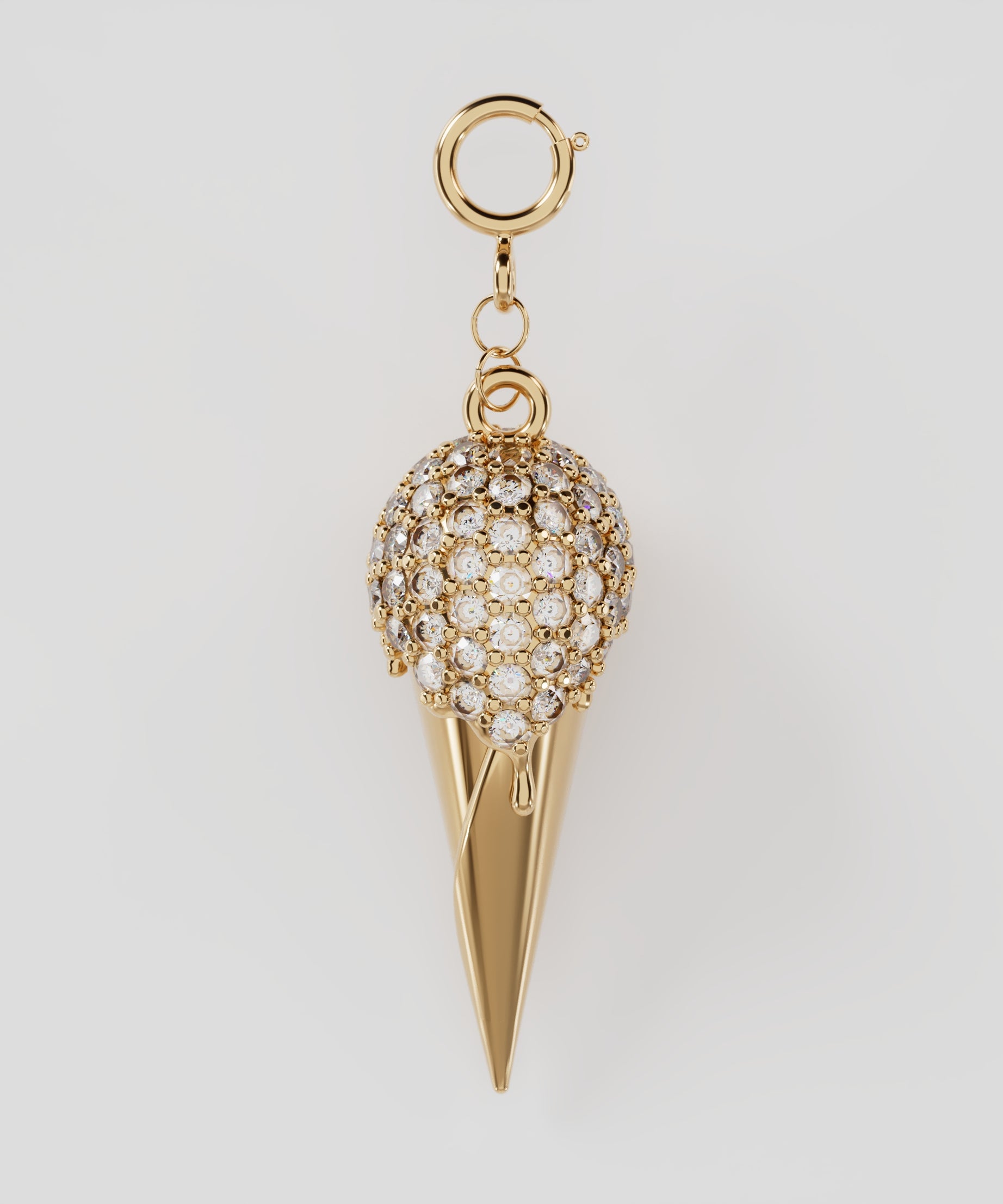 18k Gold Icecream Cone Encrusted with Diamonds - S-P618S