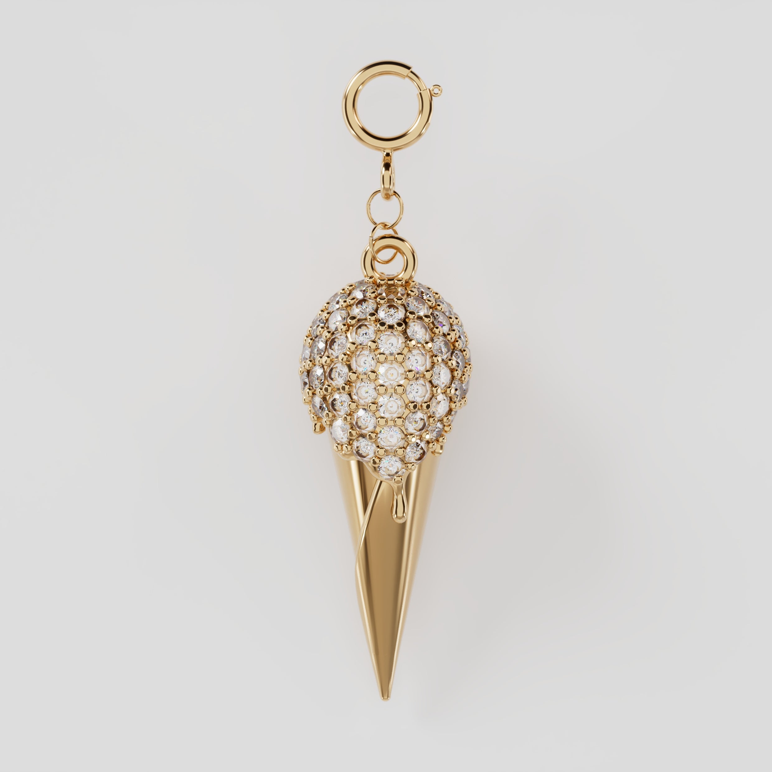 18k Gold Icecream Cone Encrusted with Diamonds - S-P618S