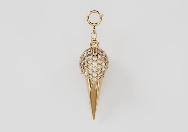 18k Gold Icecream Cone Encrusted with Diamonds - S-P618S