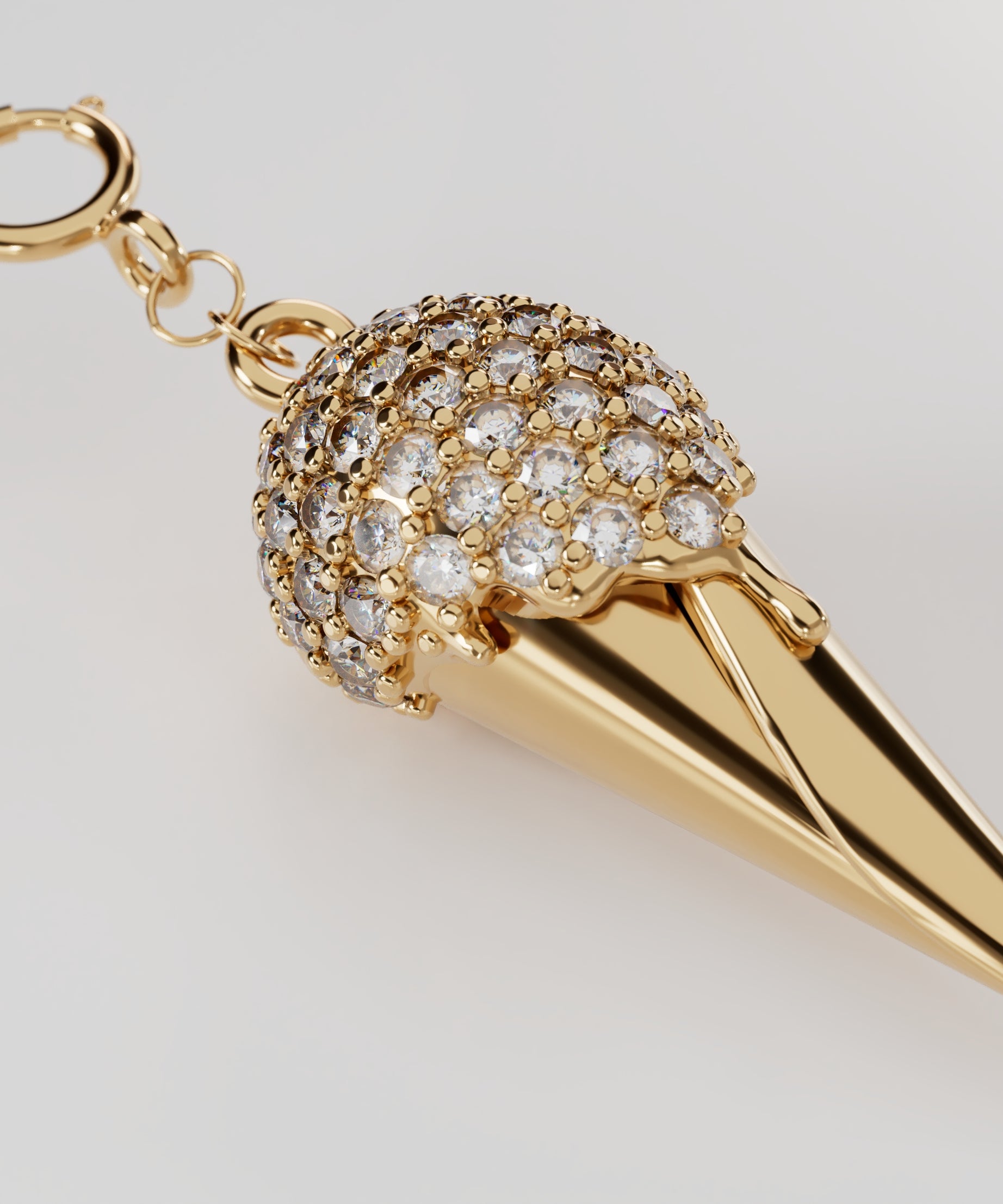 18k Gold Icecream Cone Encrusted with Diamonds - S-P618S