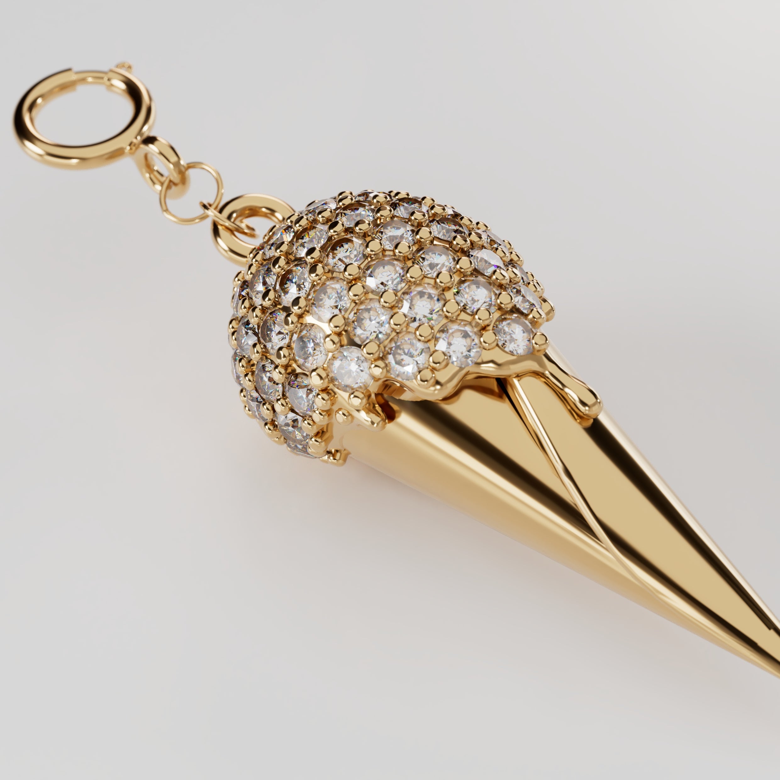 18k Gold Icecream Cone Encrusted with Diamonds - S-P618S