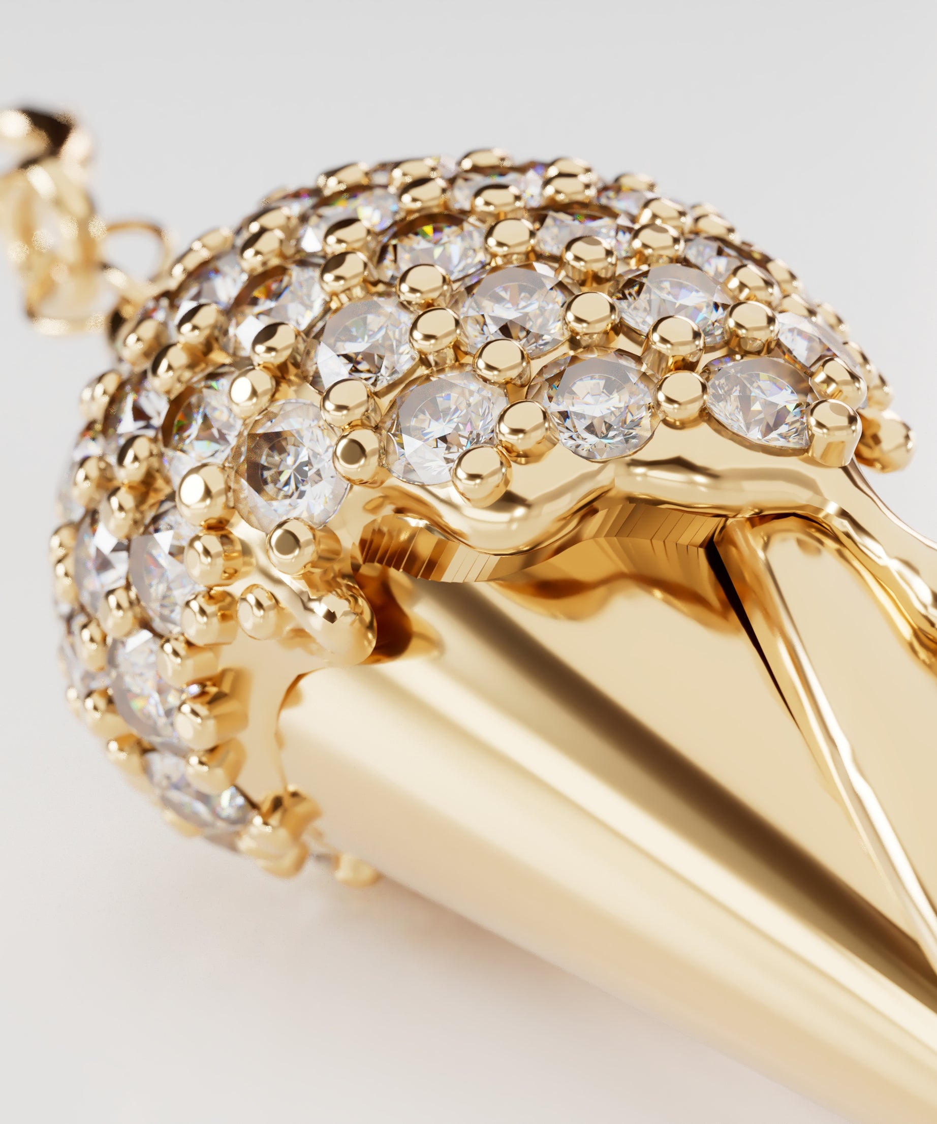 18k Gold Icecream Cone Encrusted with Diamonds - S-P618S