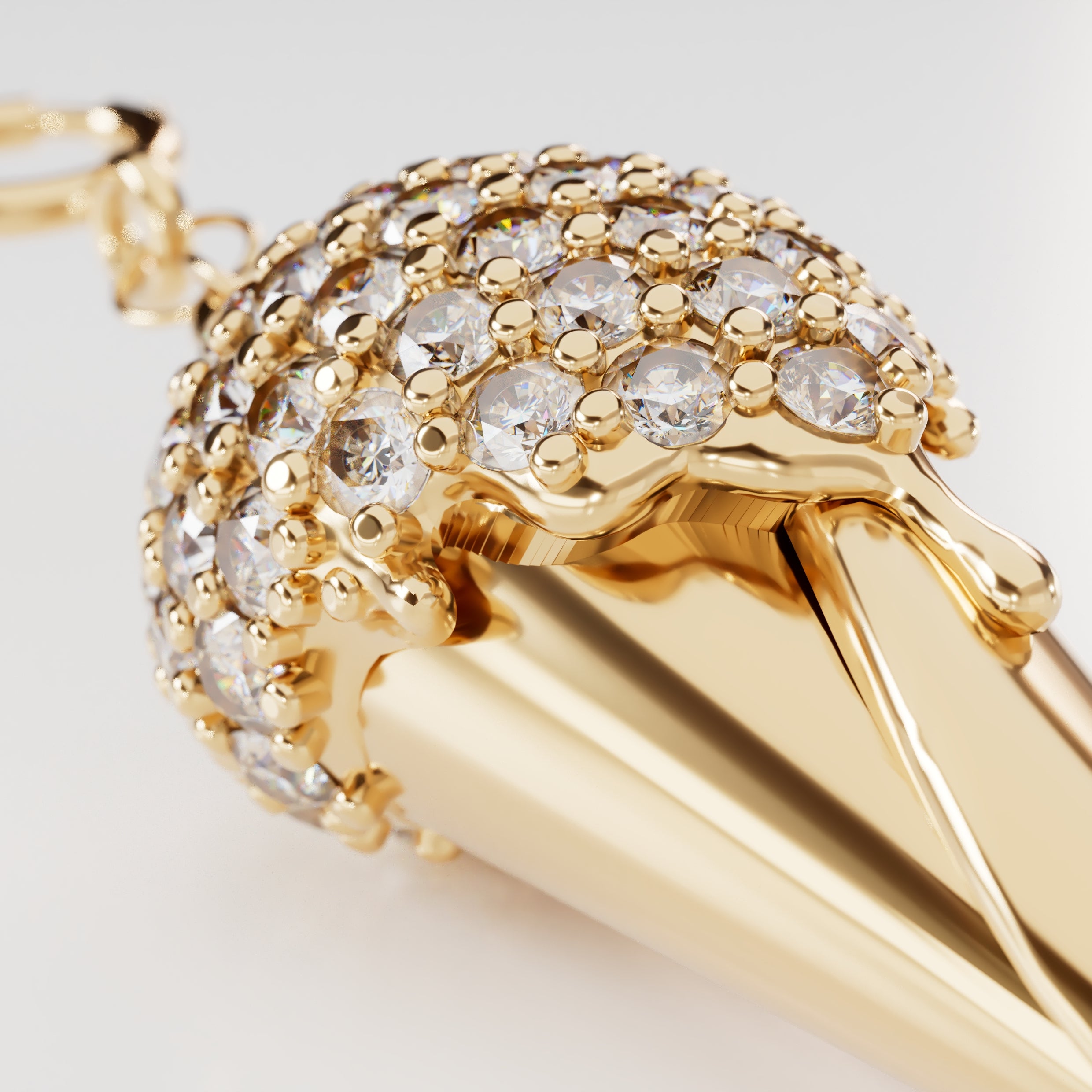 18k Gold Icecream Cone Encrusted with Diamonds - S-P618S
