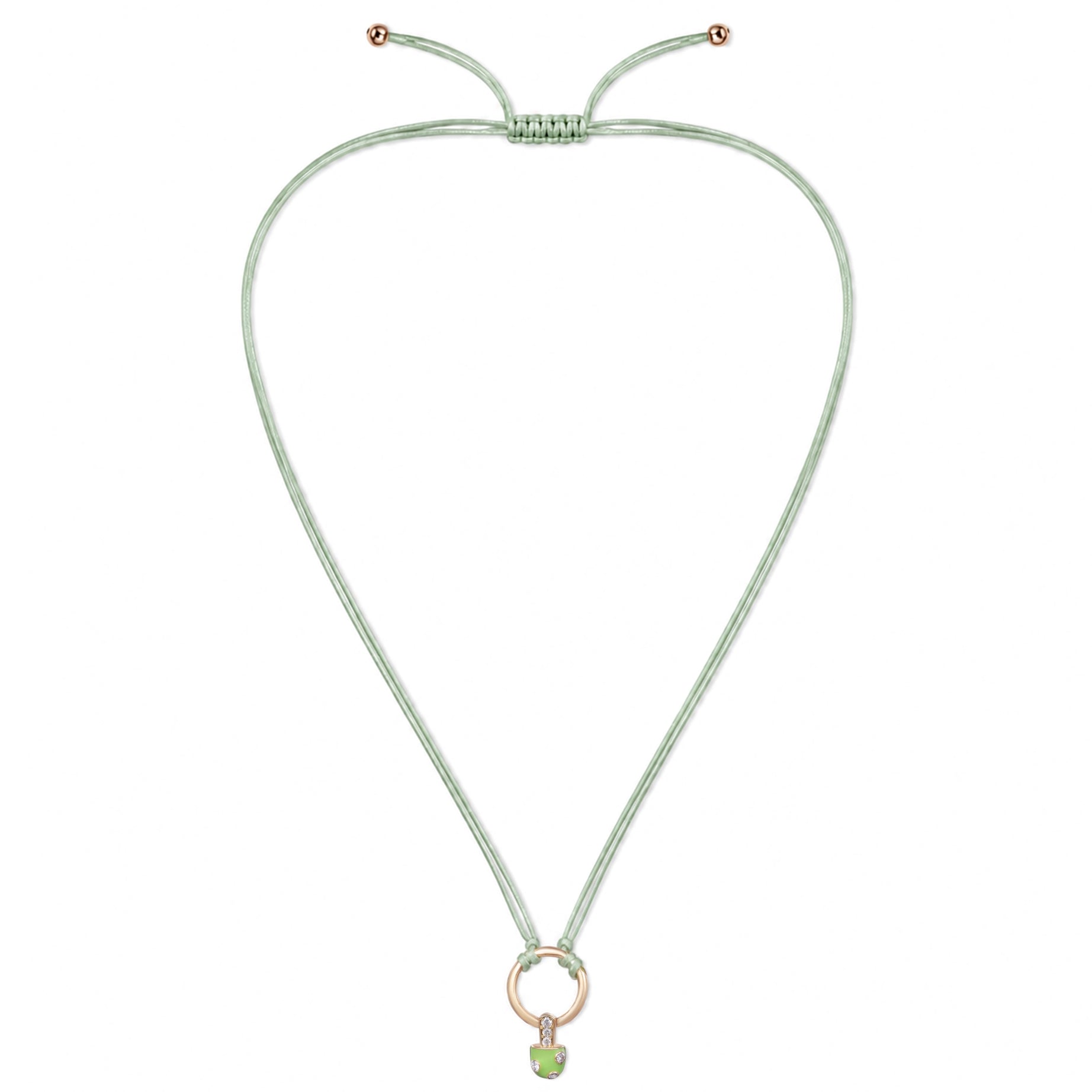 18K Gold Iconic Dolato Diamond Necklace in Pistachio