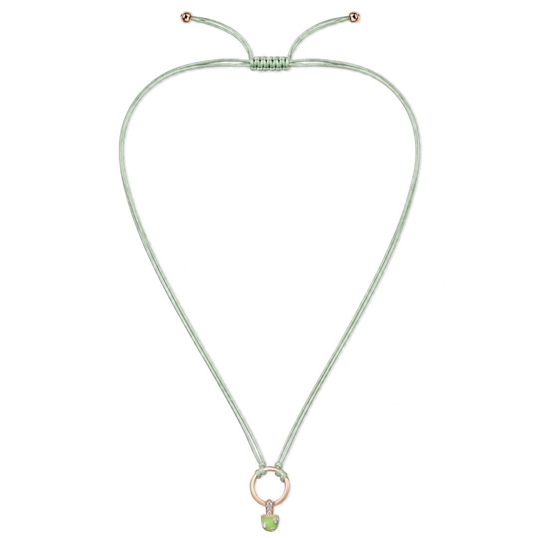 18K Gold Iconic Dolato Diamond Necklace in Pistachio