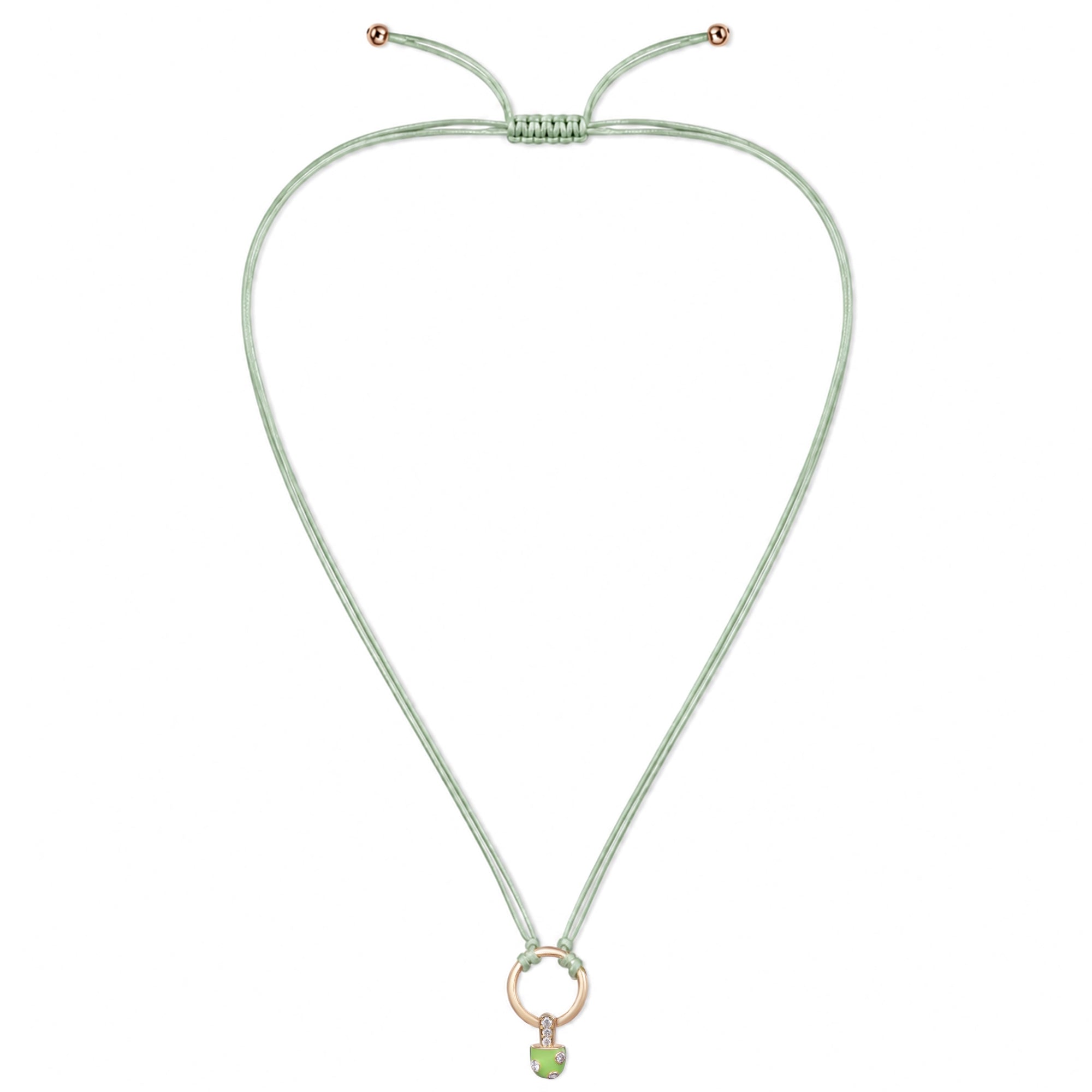 18K Gold Iconic Dolato Diamond Necklace in Pistachio