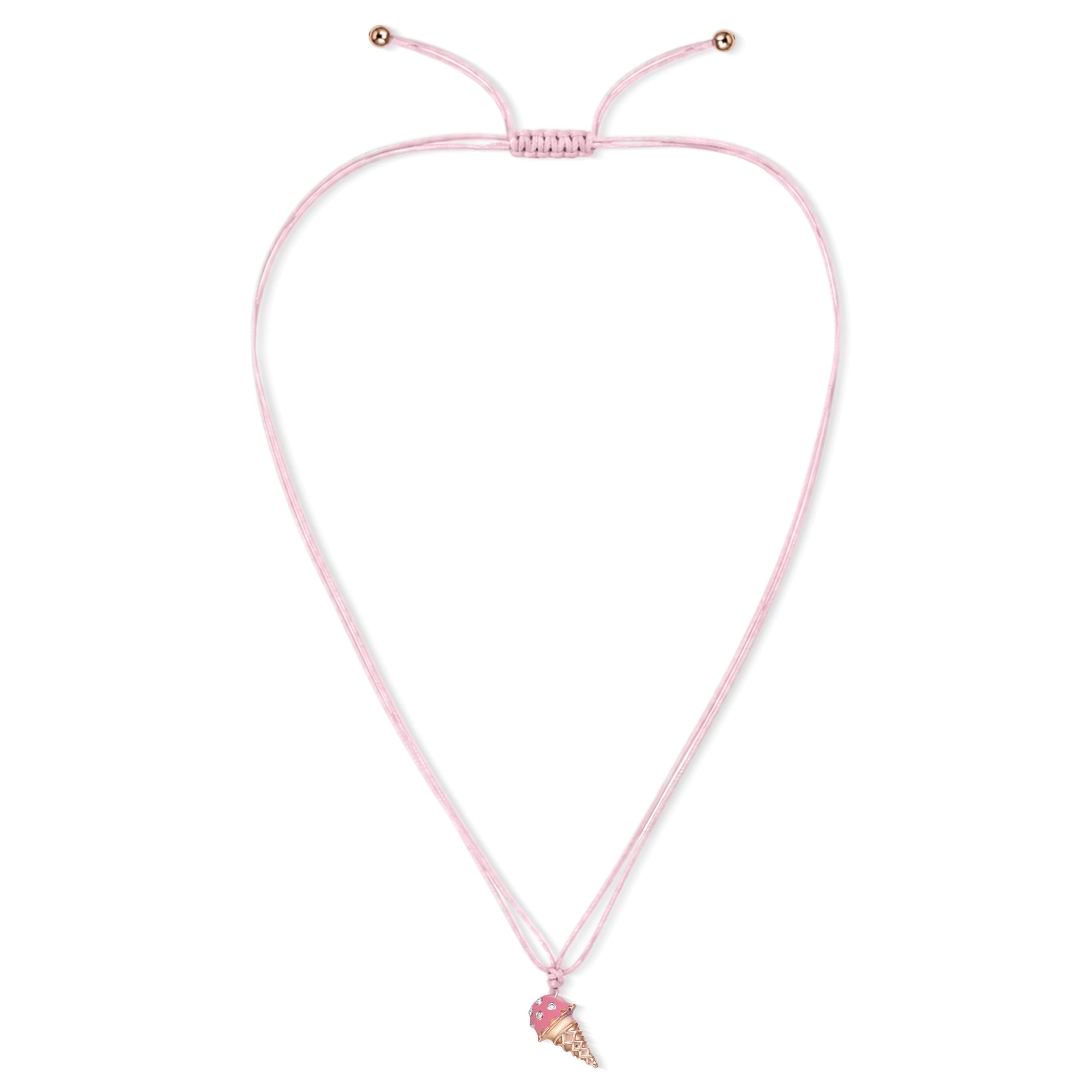 18K Rose Dolato Scoop Cone Diamond Necklace in Strawberry