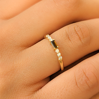 خاتم ذهب عيار 18 قيراط المجموعه الصيفية / الماظ متوفره باللون أصفر