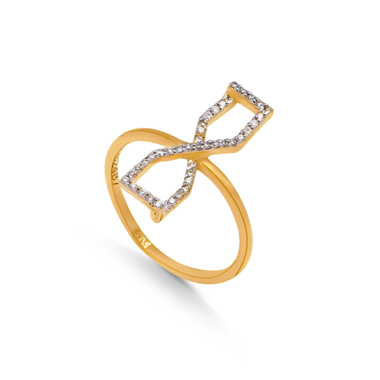 Infinity Diamond Ring in 18k Rose Gold - S-R84