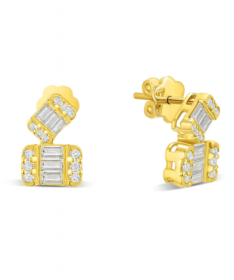 18K Yellow gold Diamond Earring - S-X163E