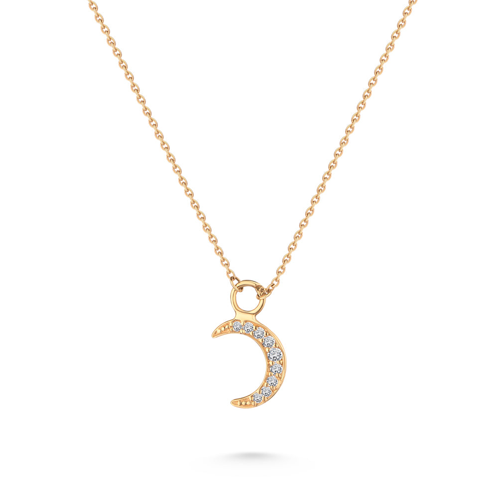 Beautiful helical diamond necklace in YELLOW 18K Gold - S-X53P